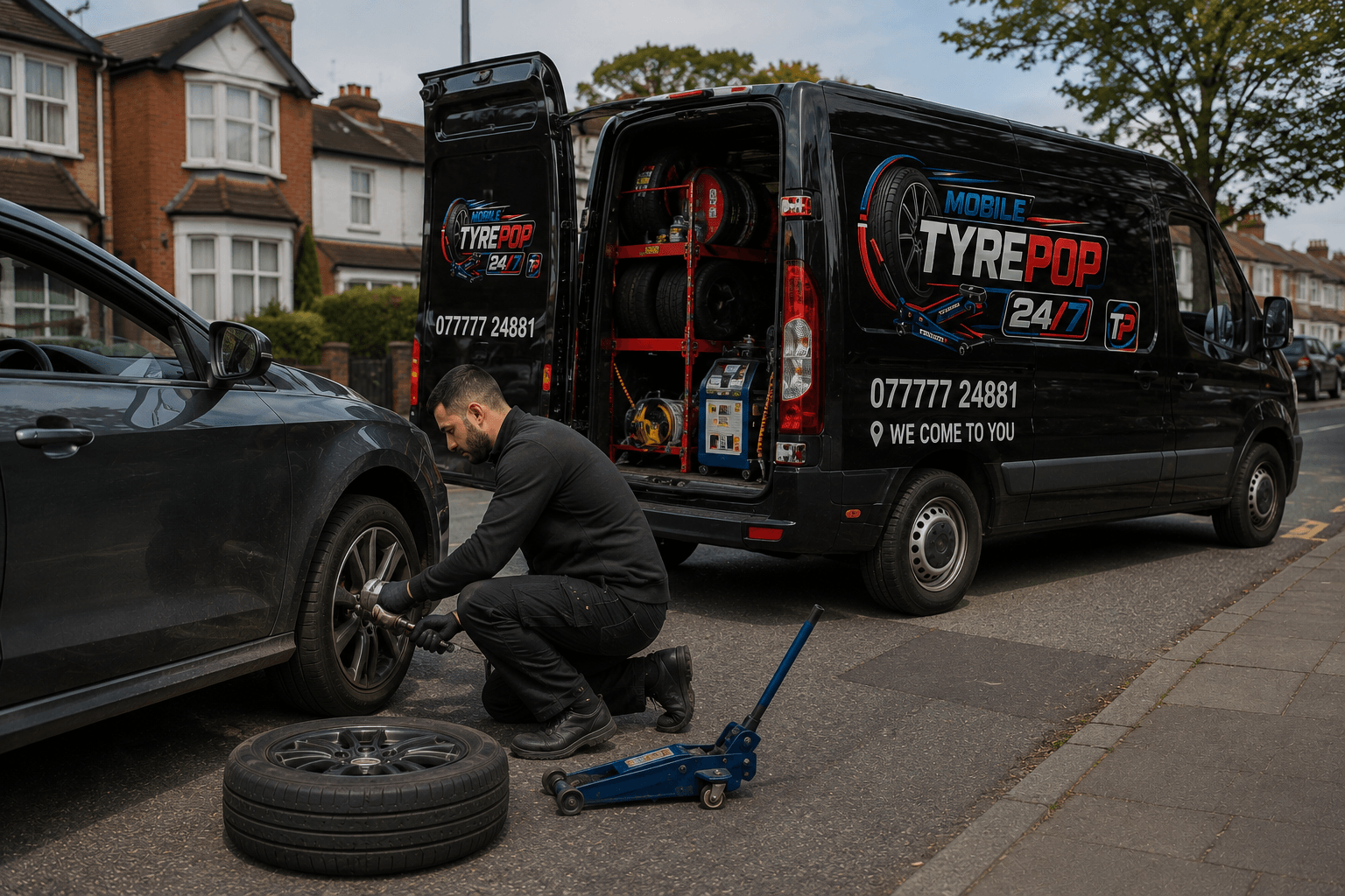 Mobile tyre fitting