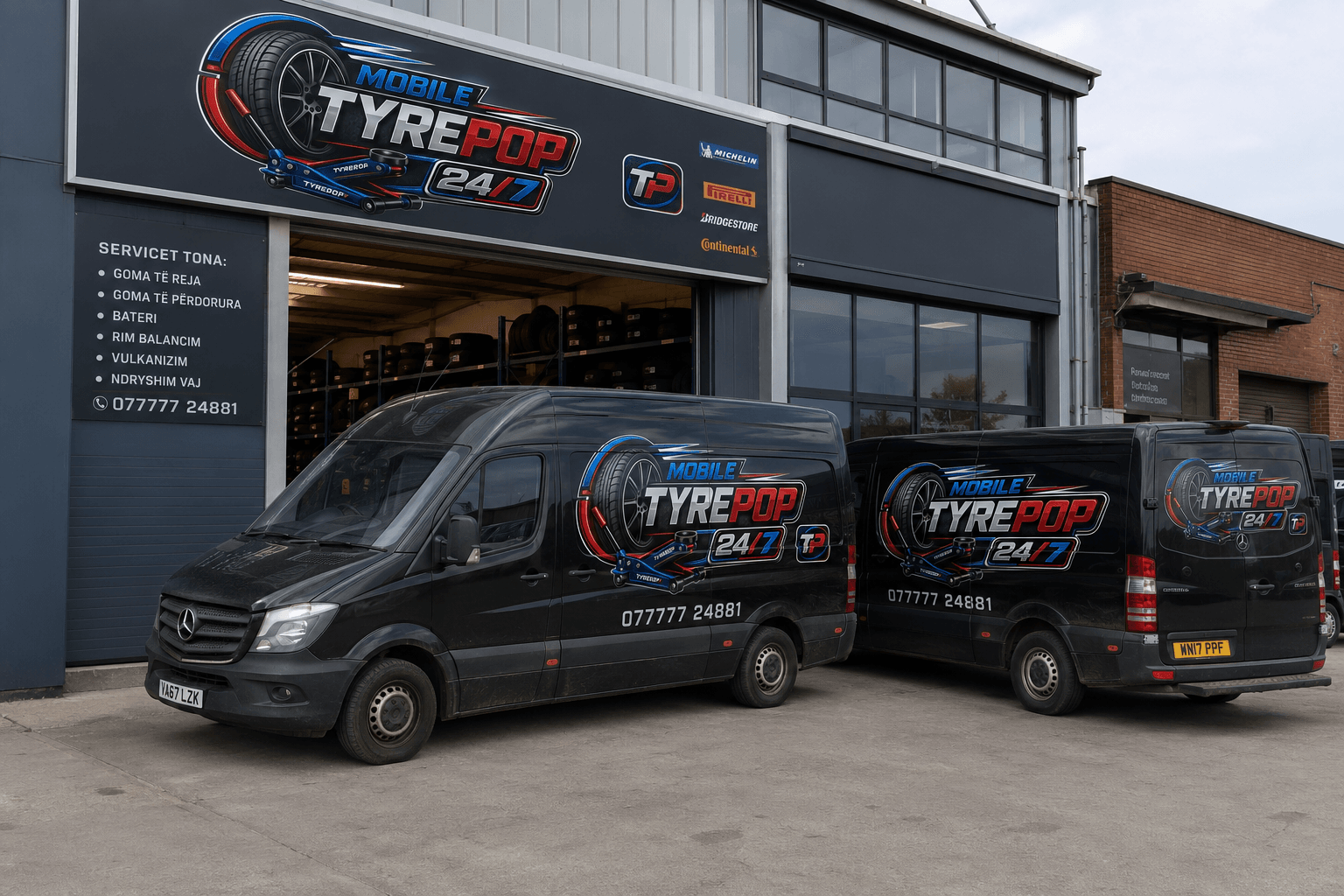 Mobile tyre van